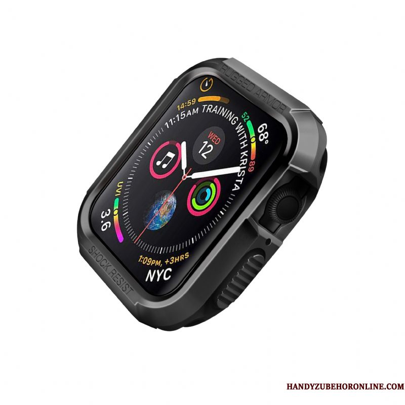 Hoesje Apple Watch Series 4 Siliconen Anti-fall Wit, Hoes Apple Watch Series 4 Bescherming