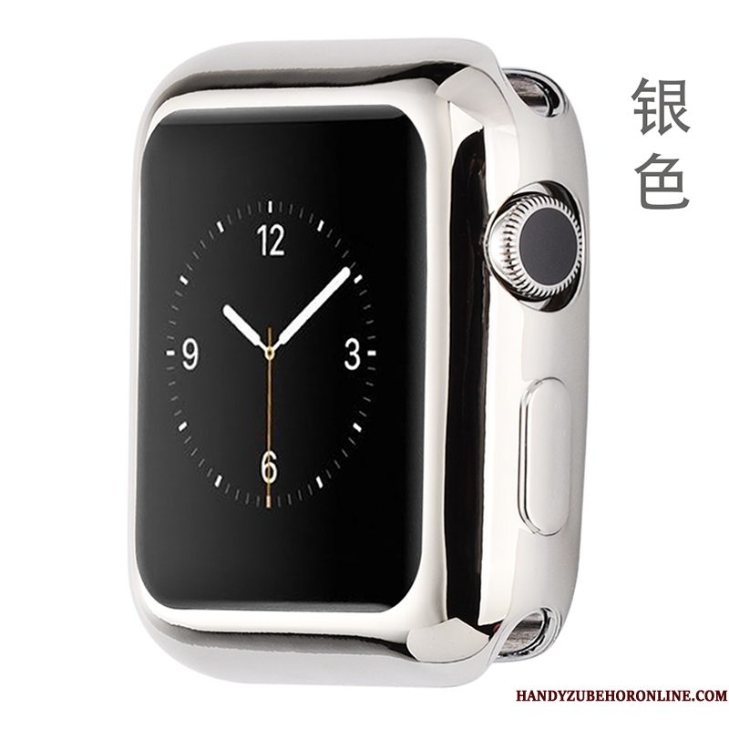 Hoesje Apple Watch Series 4 Zacht Anti-fall Plating, Hoes Apple Watch Series 4 Bescherming Dun Zwart