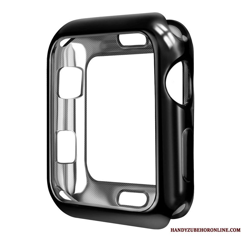 Hoesje Apple Watch Series 4 Zacht Plating Doorzichtig, Hoes Apple Watch Series 4 Bescherming Rood Dun