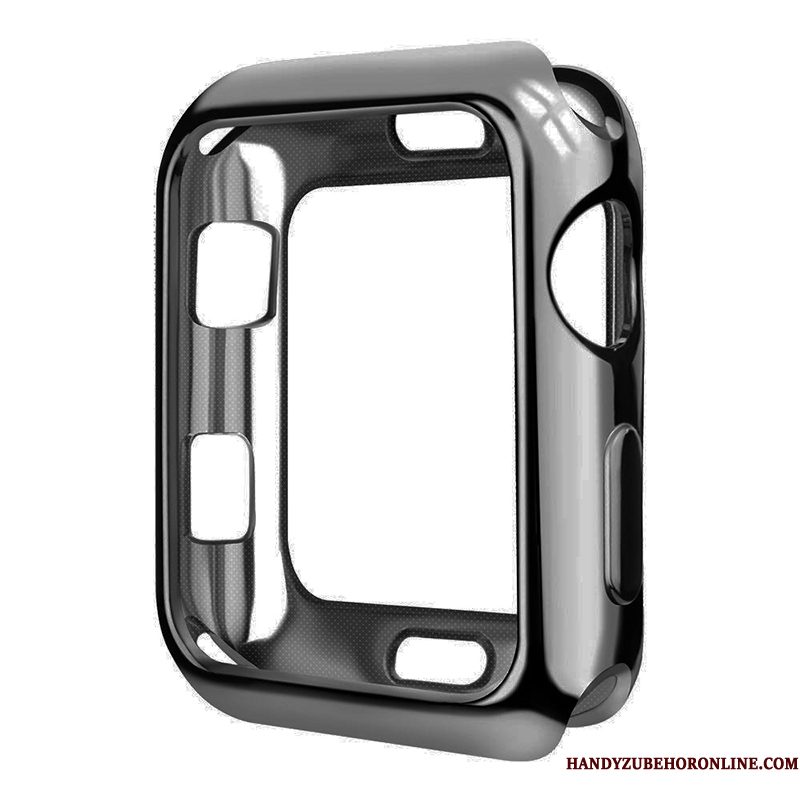 Hoesje Apple Watch Series 4 Zacht Plating Doorzichtig, Hoes Apple Watch Series 4 Bescherming Rood Dun
