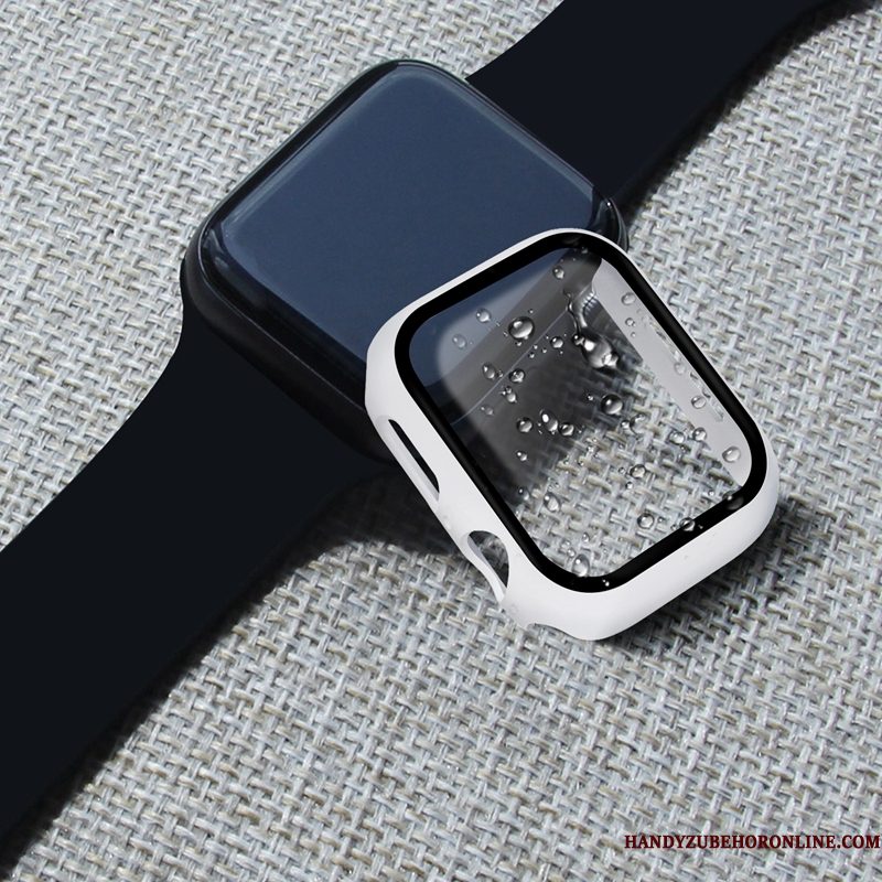 Hoesje Apple Watch Series 4 Zakken Omlijsting Skärmskydd, Hoes Apple Watch Series 4 Bescherming Tempereren Rood