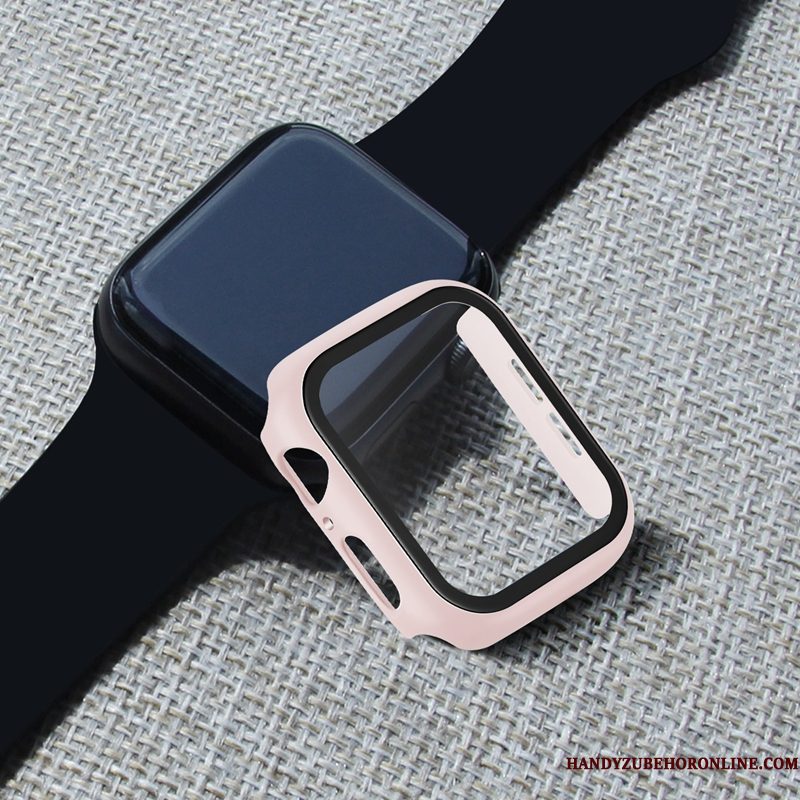 Hoesje Apple Watch Series 4 Zakken Omlijsting Skärmskydd, Hoes Apple Watch Series 4 Bescherming Tempereren Rood