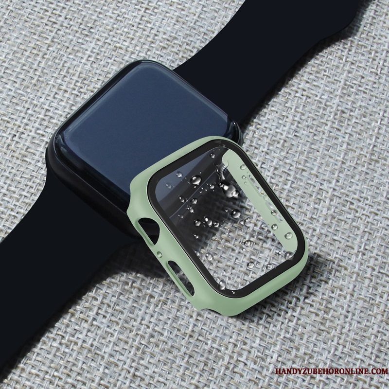 Hoesje Apple Watch Series 4 Zakken Omlijsting Skärmskydd, Hoes Apple Watch Series 4 Bescherming Tempereren Rood