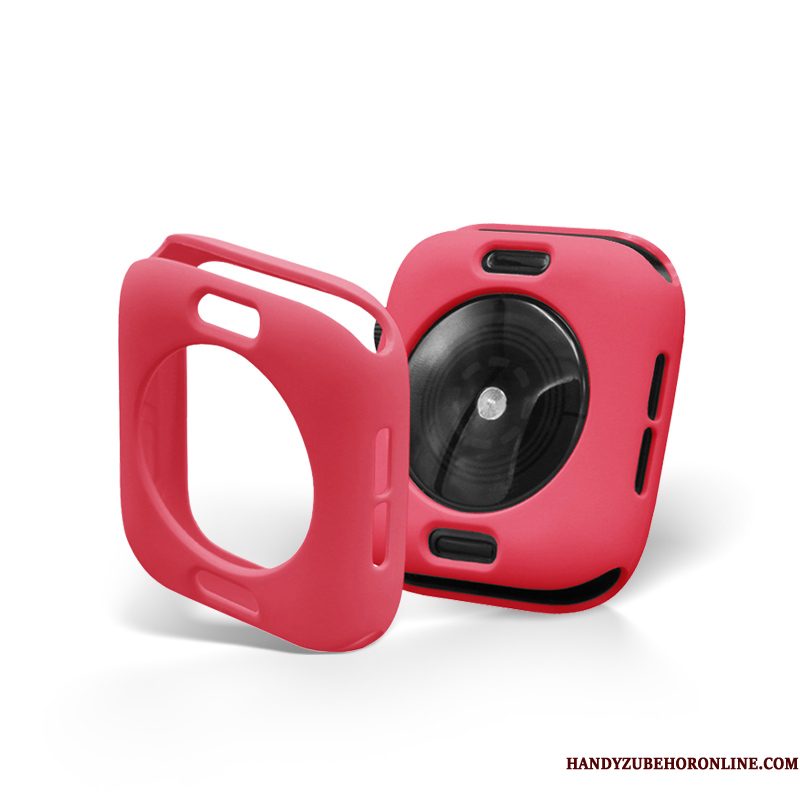 Hoesje Apple Watch Series 5 Bescherming Skärmskydd Echte, Hoes Apple Watch Series 5 Zakken Dun Rood