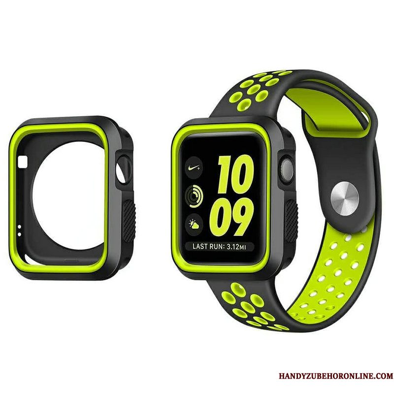 Hoesje Apple Watch Series 5 Siliconen Sport Het Uitstralen, Hoes Apple Watch Series 5 Bescherming Wit