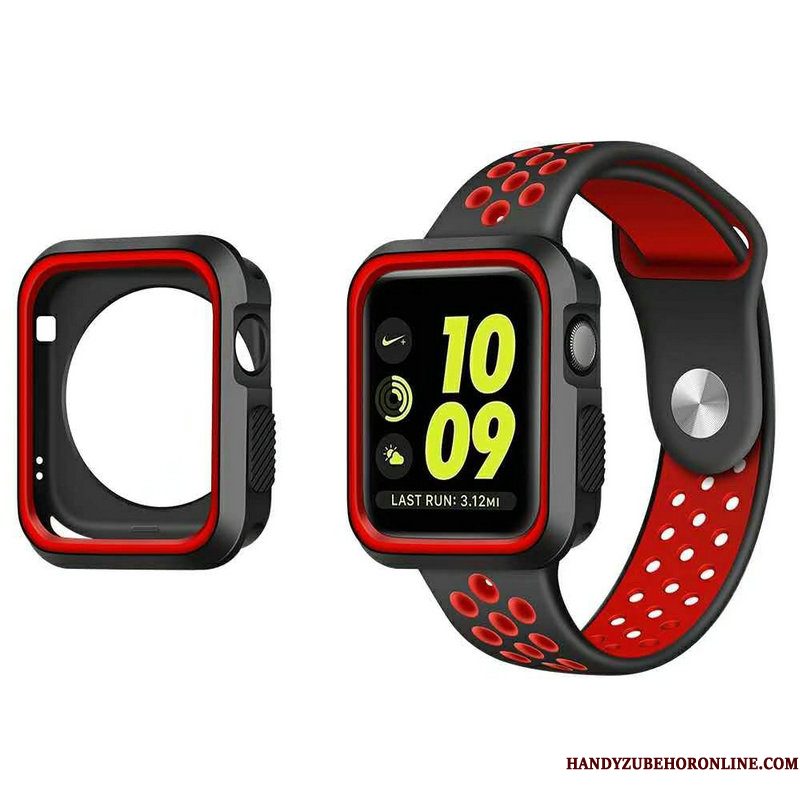 Hoesje Apple Watch Series 5 Siliconen Sport Het Uitstralen, Hoes Apple Watch Series 5 Bescherming Wit