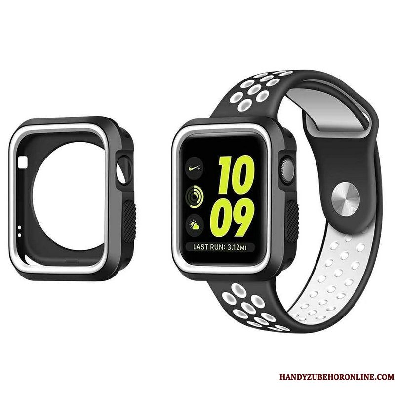 Hoesje Apple Watch Series 5 Siliconen Sport Het Uitstralen, Hoes Apple Watch Series 5 Bescherming Wit