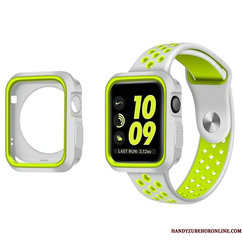 Hoesje Apple Watch Series 5 Siliconen Sport Het Uitstralen, Hoes Apple Watch Series 5 Bescherming Wit