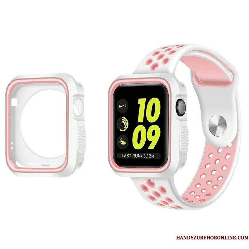 Hoesje Apple Watch Series 5 Siliconen Sport Het Uitstralen, Hoes Apple Watch Series 5 Bescherming Wit