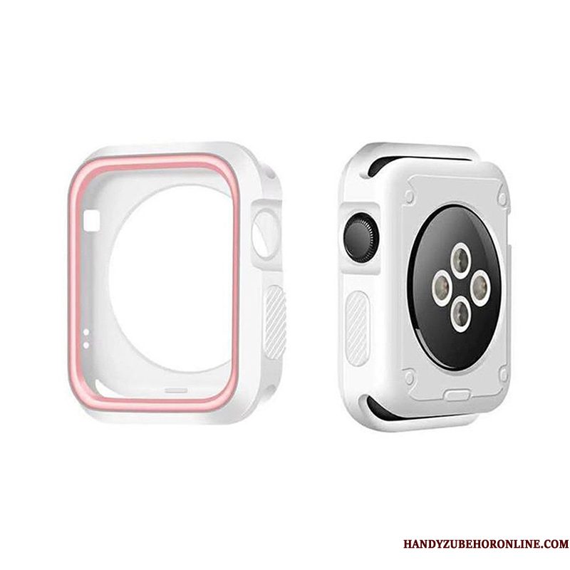 Hoesje Apple Watch Series 5 Zacht Anti-fall Wit, Hoes Apple Watch Series 5 Bescherming Omlijsting Accessoires