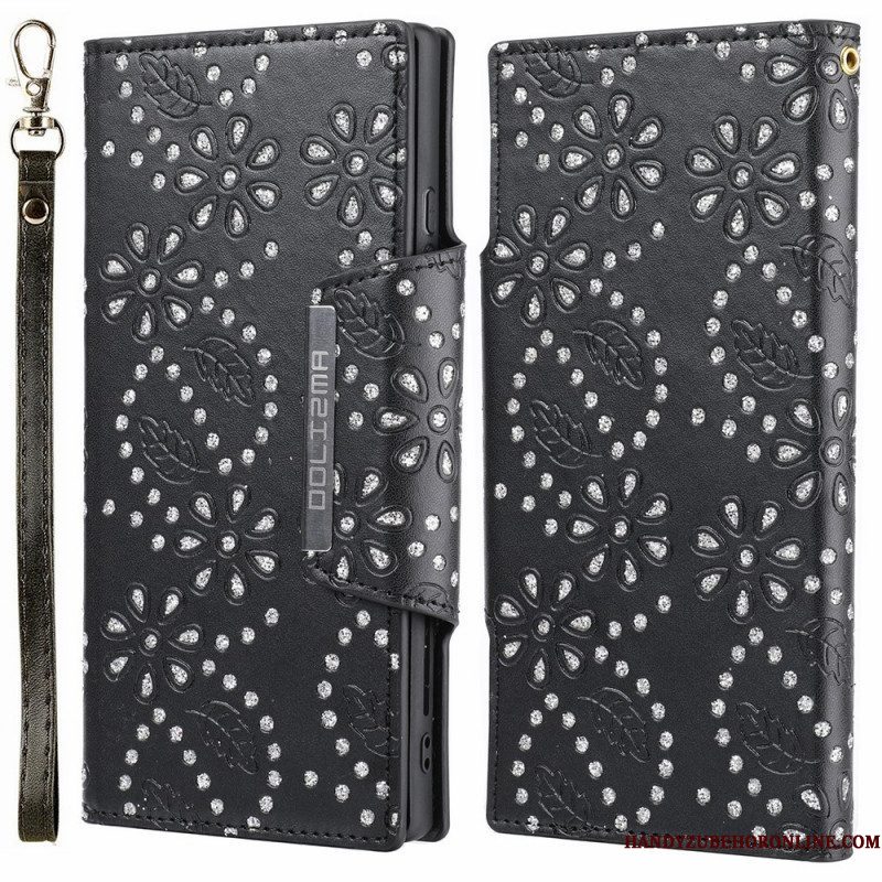 Hoesje Folio-hoesje voor Samsung Galaxy S22 5G Afneembare Diamanten
