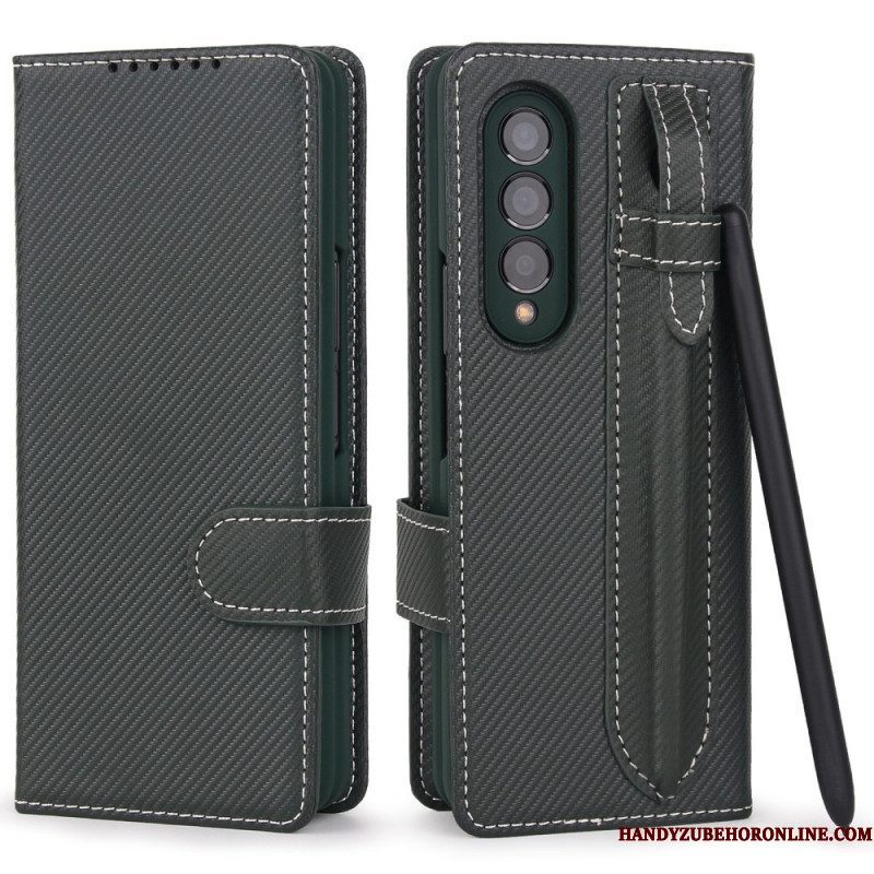 Hoesje Folio-hoesje voor Samsung Galaxy Z Fold 3 5G Afneembare Pennenhouder