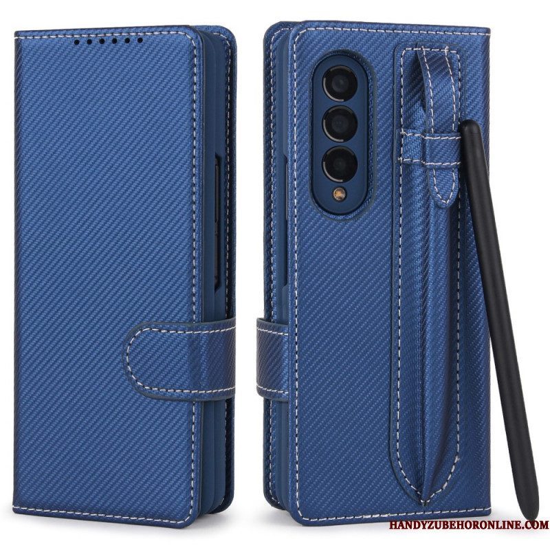 Hoesje Folio-hoesje voor Samsung Galaxy Z Fold 3 5G Afneembare Pennenhouder