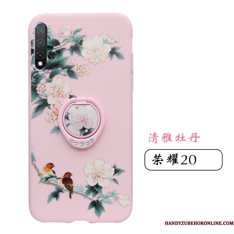 Hoesje Honor 20 Ondersteuning Dun Net Red, Hoes Honor 20 Trass Telefoon Hanger