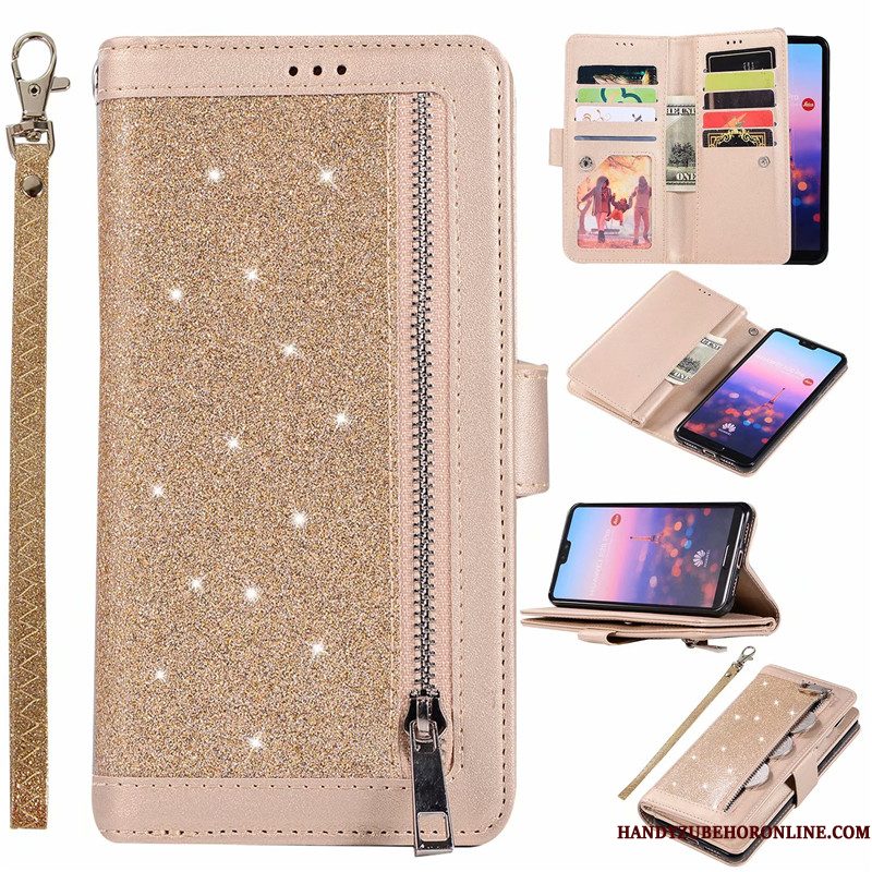 Hoesje Honor 20 Pro Folio Purper Koe, Hoes Honor 20 Pro Portemonnee Verbinding Rits