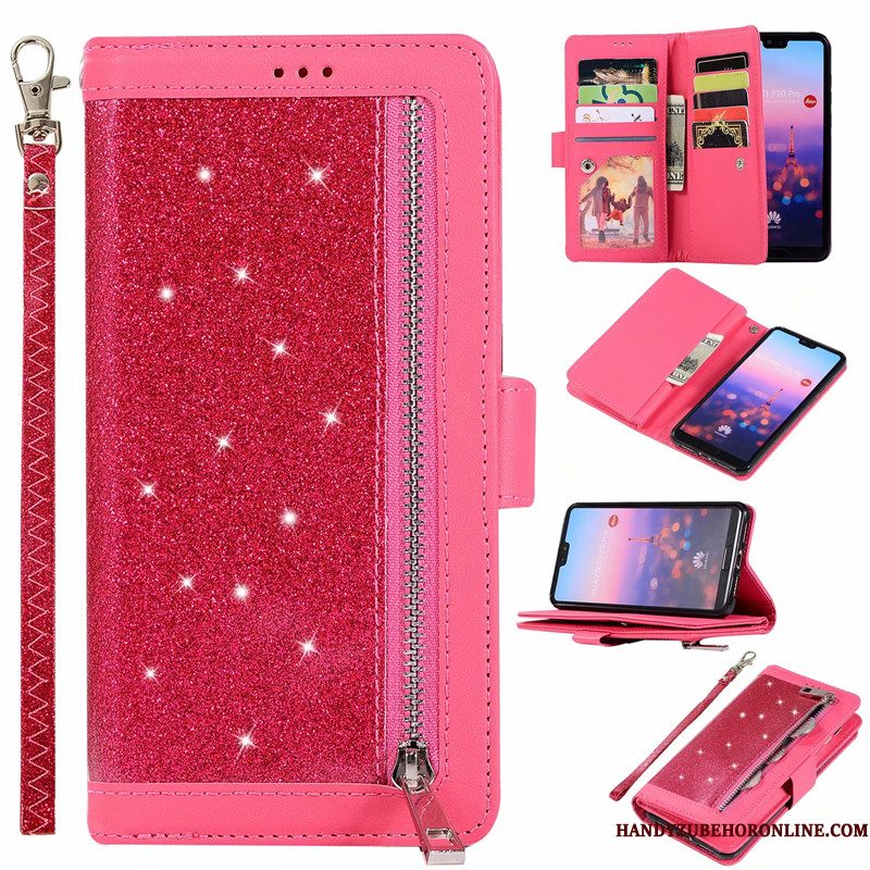 Hoesje Honor 20 Pro Folio Purper Koe, Hoes Honor 20 Pro Portemonnee Verbinding Rits