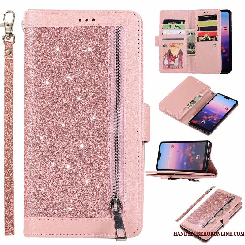 Hoesje Honor 20 Pro Folio Purper Koe, Hoes Honor 20 Pro Portemonnee Verbinding Rits