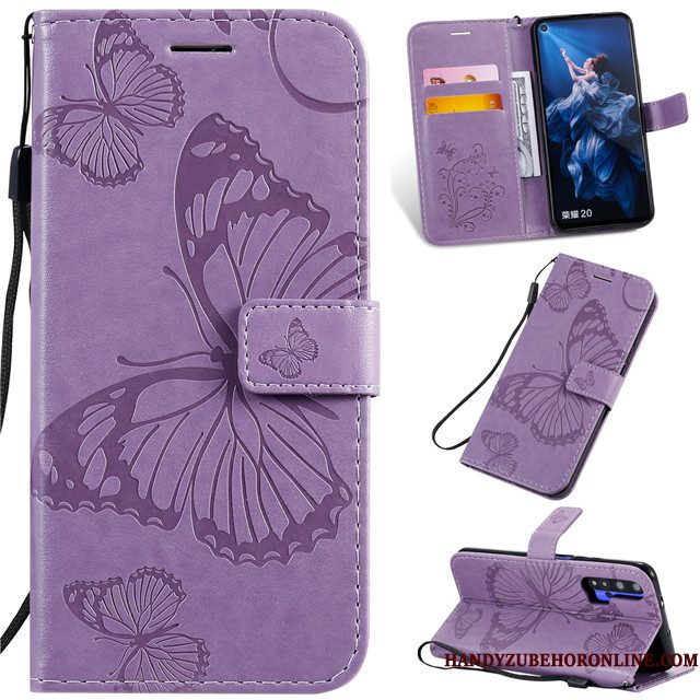 Hoesje Honor 20 Pro Leer Roze Anti-fall, Hoes Honor 20 Pro Zacht Telefoon