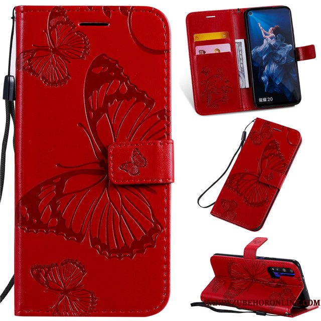 Hoesje Honor 20 Pro Leer Roze Anti-fall, Hoes Honor 20 Pro Zacht Telefoon