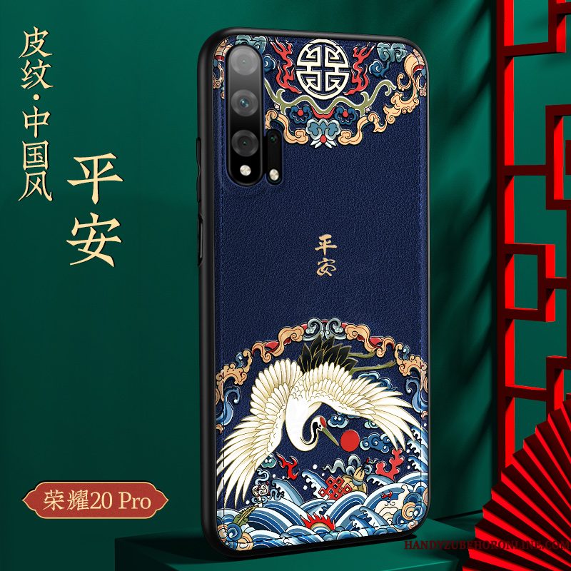 Hoesje Honor 20 Pro Leer Wind Jeugd, Hoes Honor 20 Pro Reliëf Groen Trend