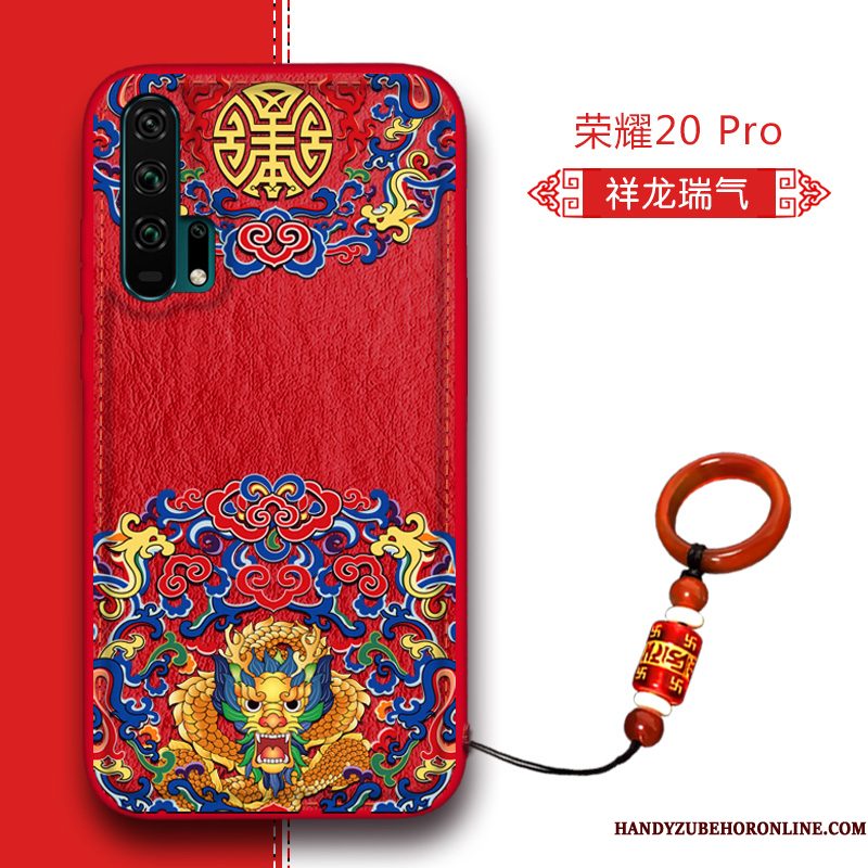 Hoesje Honor 20 Pro Siliconen Chinese Stijl Patroon, Hoes Honor 20 Pro Leer Telefoon Nieuw