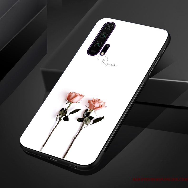 Hoesje Honor 20 Pro Zacht Rozetelefoon, Hoes Honor 20 Pro Zakken Bloemen Glas