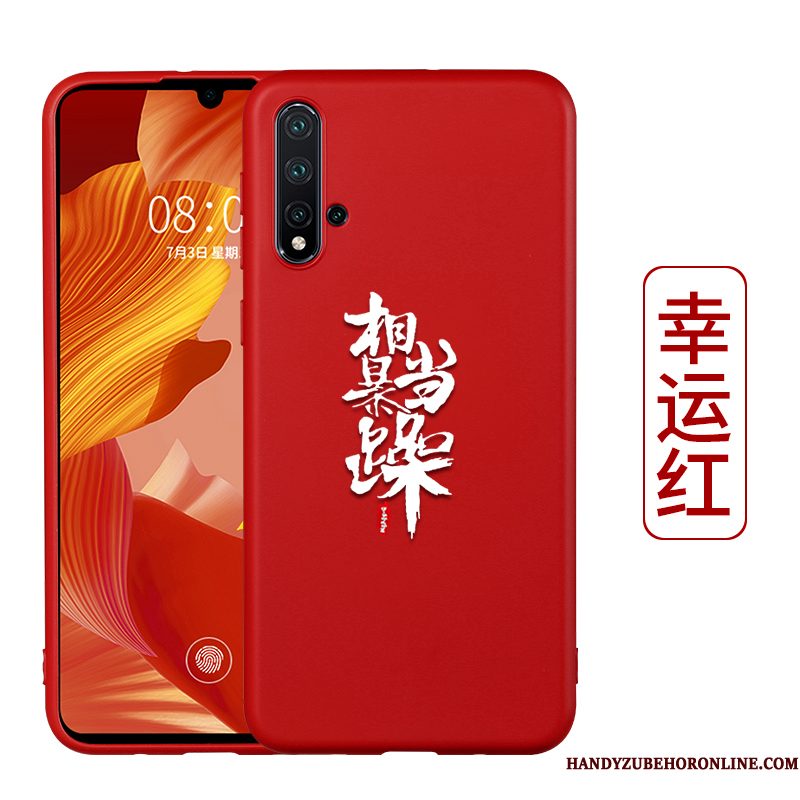 Hoesje Honor 20 Siliconen Rood Bescherming, Hoes Honor 20 Zacht Pas Schrobben