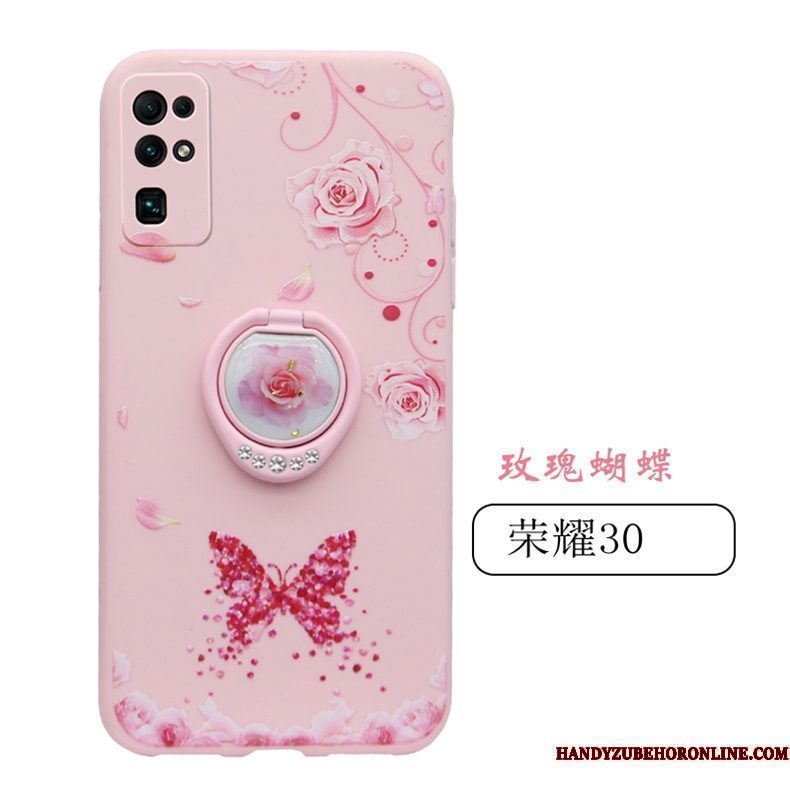 Hoesje Honor 30 Bescherming Net Red Roze, Hoes Honor 30 Zacht Dun Nieuw