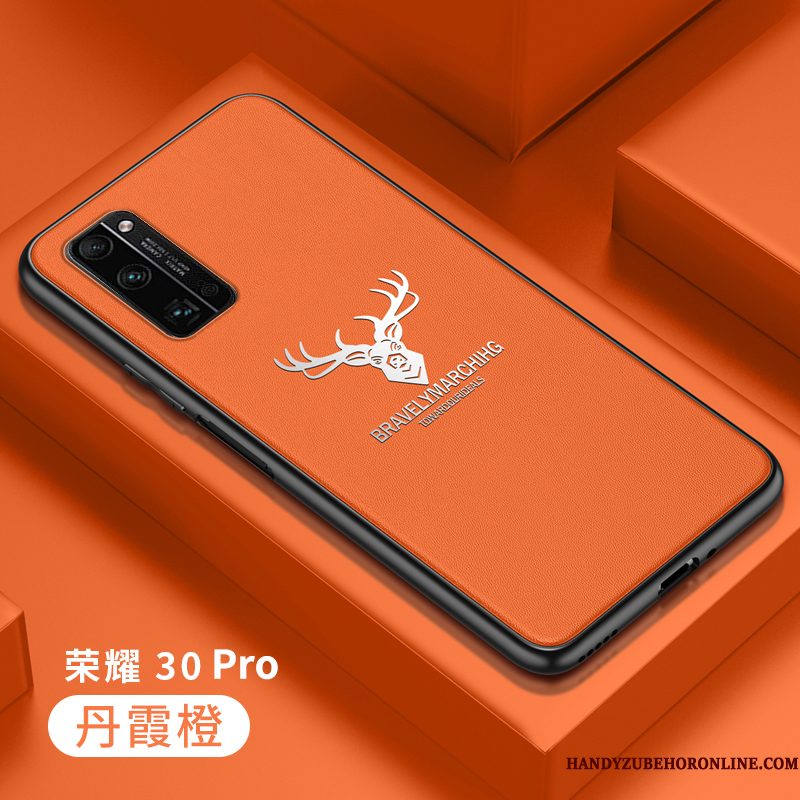 Hoesje Honor 30 Pro Siliconen Bedrijf Anti-fall, Hoes Honor 30 Pro Bescherming Oranjetelefoon