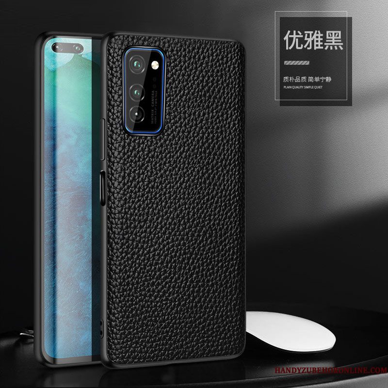 Hoesje Honor 30 Pro Siliconen Blauw Anti-fall, Hoes Honor 30 Pro Leer Trendy Merk High End