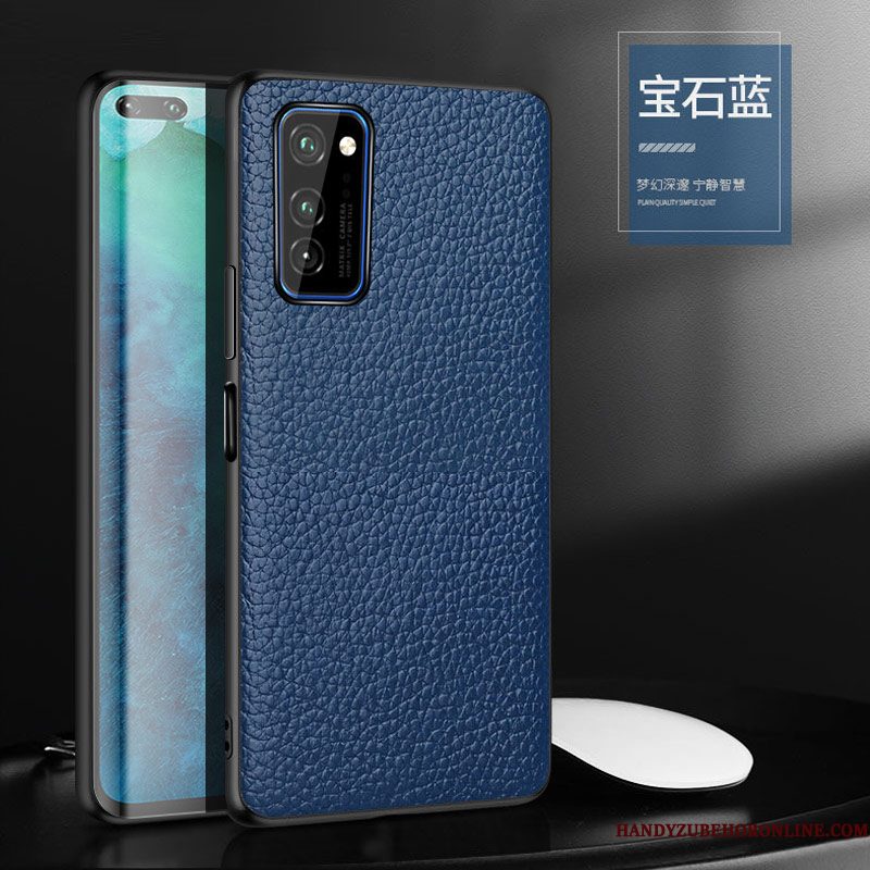 Hoesje Honor 30 Pro Siliconen Blauw Anti-fall, Hoes Honor 30 Pro Leer Trendy Merk High End