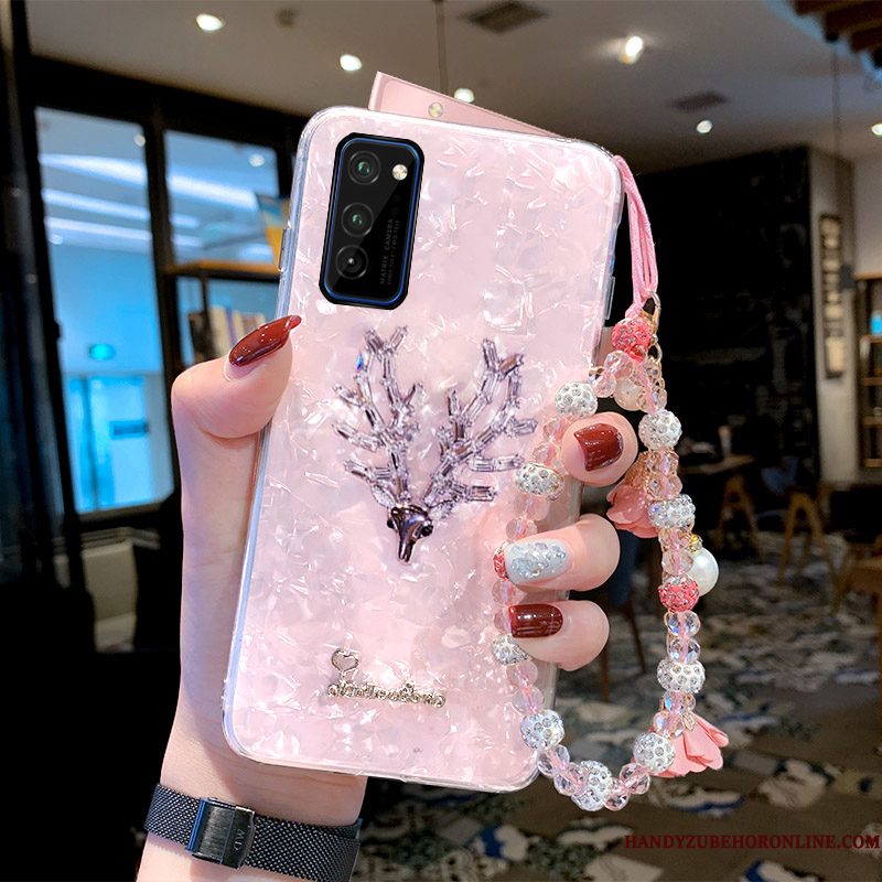 Hoesje Honor 30 Pro Zakken Schelp Wit, Hoes Honor 30 Pro Strass Persoonlijktelefoon