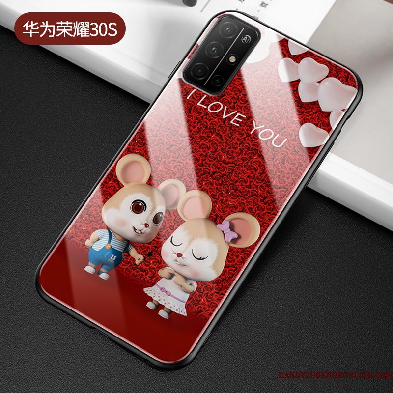 Hoesje Honor 30s Bescherming Trend Glas, Hoes Honor 30s Siliconen Lovers Zwart