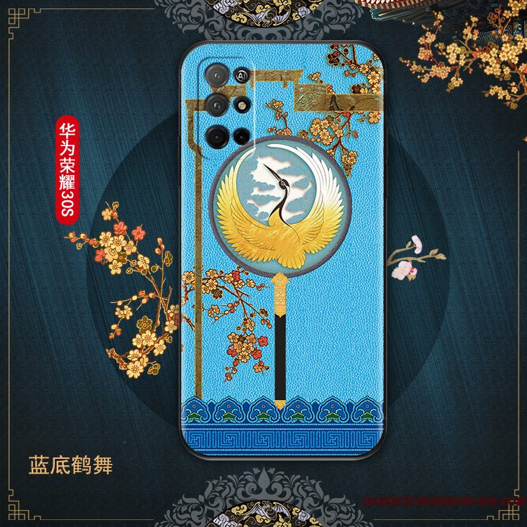 Hoesje Honor 30s Zacht Dun Blauw, Hoes Honor 30s Siliconen Chinese Stijl Net Red