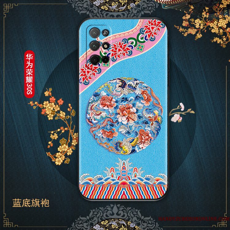 Hoesje Honor 30s Zacht Dun Blauw, Hoes Honor 30s Siliconen Chinese Stijl Net Red