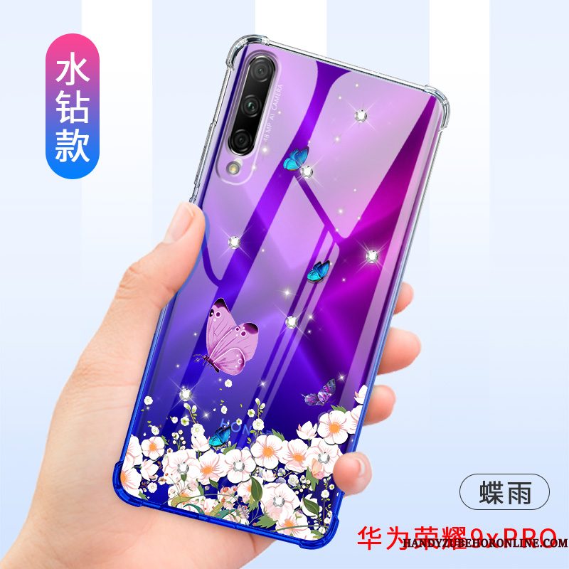 Hoesje Honor 9x Pro Bescherming Telefoon Anti-fall, Hoes Honor 9x Pro Zacht Purper