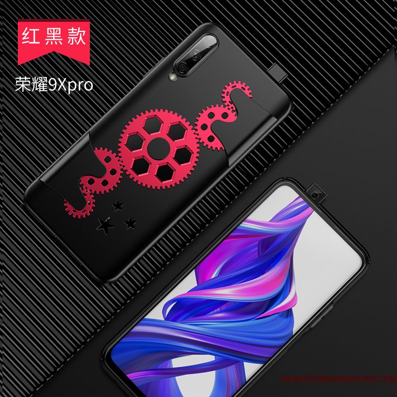 Hoesje Honor 9x Pro Scheppend Het Uitstralen Net Red, Hoes Honor 9x Pro Zakken Trendy Merk Dun