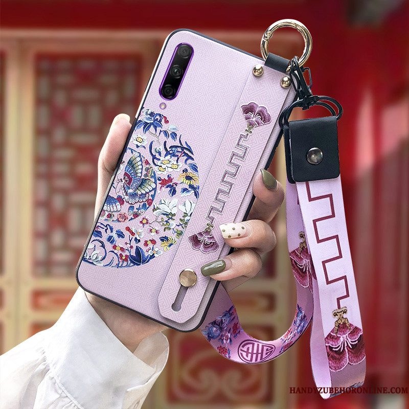 Hoesje Honor 9x Pro Siliconen Roodtelefoon, Hoes Honor 9x Pro Zacht Hanger Chinese Stijl