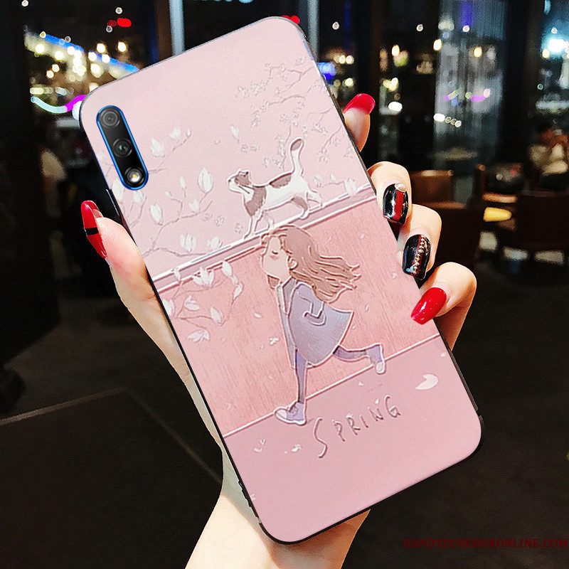 Hoesje Honor 9x Siliconen Hanger Anti-fall, Hoes Honor 9x Zacht Blauwtelefoon