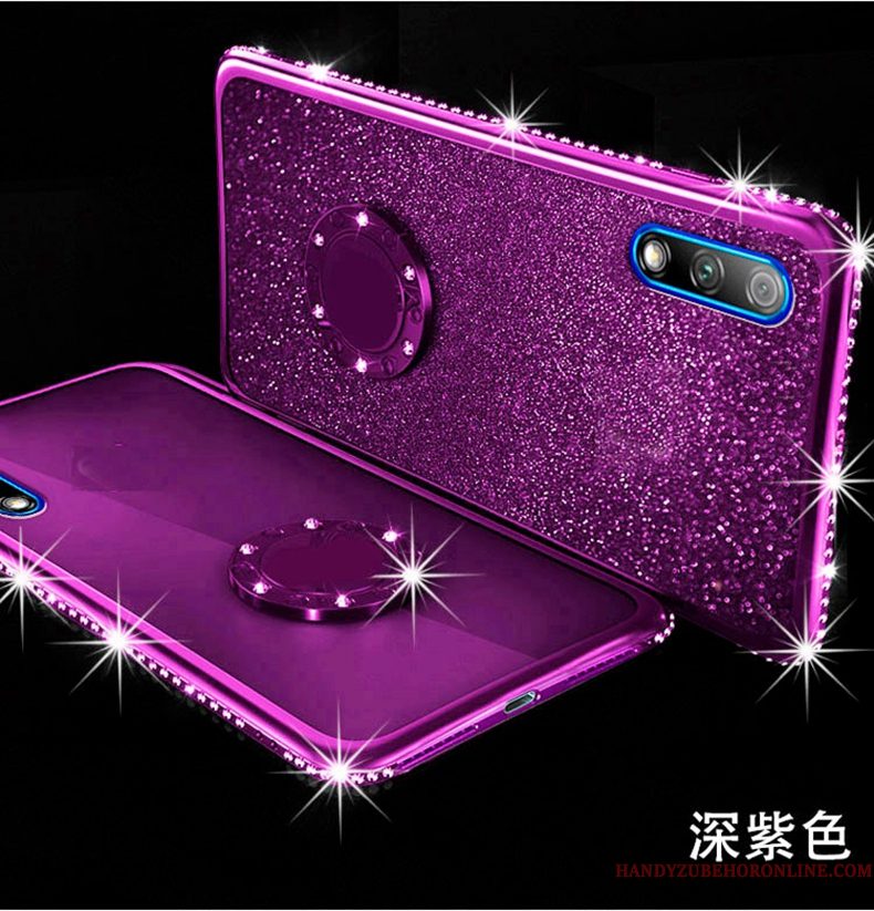 Hoesje Honor 9x Zakken Auto Anti-fall, Hoes Honor 9x Siliconen Doorzichtig Rood