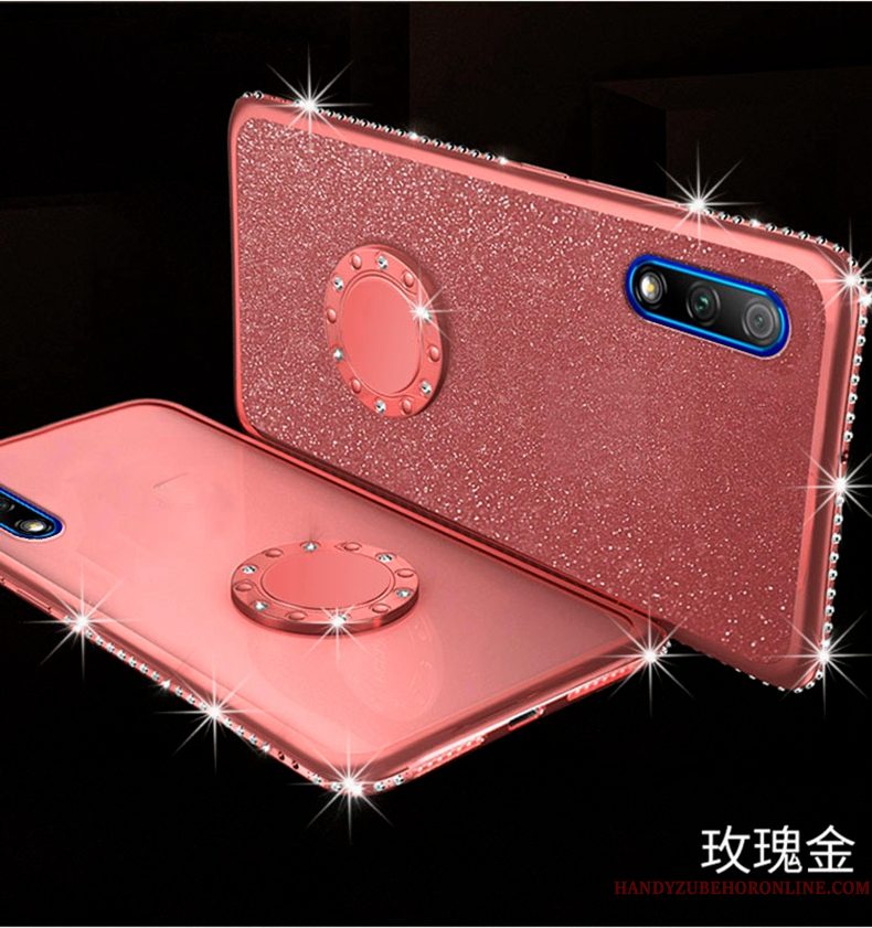 Hoesje Honor 9x Zakken Auto Anti-fall, Hoes Honor 9x Siliconen Doorzichtig Rood