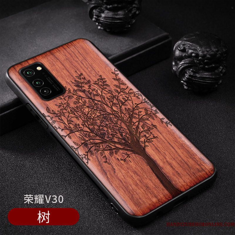 Hoesje Honor View30 Bescherming Telefoon Massief Hout, Hoes Honor View30 Vintage Chinese Stijl Persoonlijk