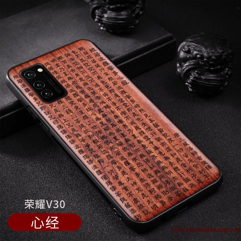 Hoesje Honor View30 Bescherming Telefoon Massief Hout, Hoes Honor View30 Vintage Chinese Stijl Persoonlijk