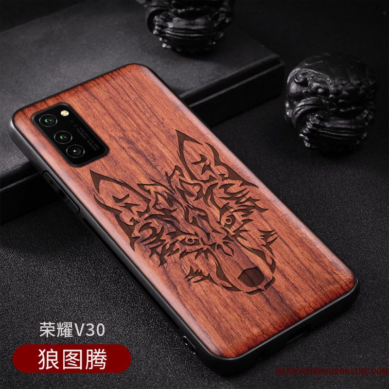 Hoesje Honor View30 Bescherming Telefoon Massief Hout, Hoes Honor View30 Vintage Chinese Stijl Persoonlijk