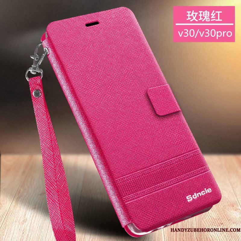 Hoesje Honor View30 Folio Telefoon Anti-fall, Hoes Honor View30 Zakken Roze Bedrijf