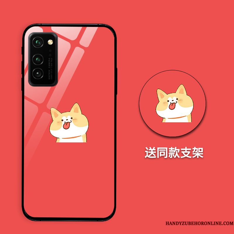 Hoesje Honor View30 Pro Siliconen Effen Kleur Lovers, Hoes Honor View30 Pro Zakken Geel Net Red