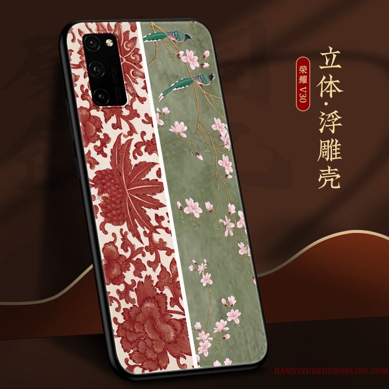 Hoesje Honor View30 Pro Siliconen Hanger Wind, Hoes Honor View30 Pro Zakken Net Red Schrobben