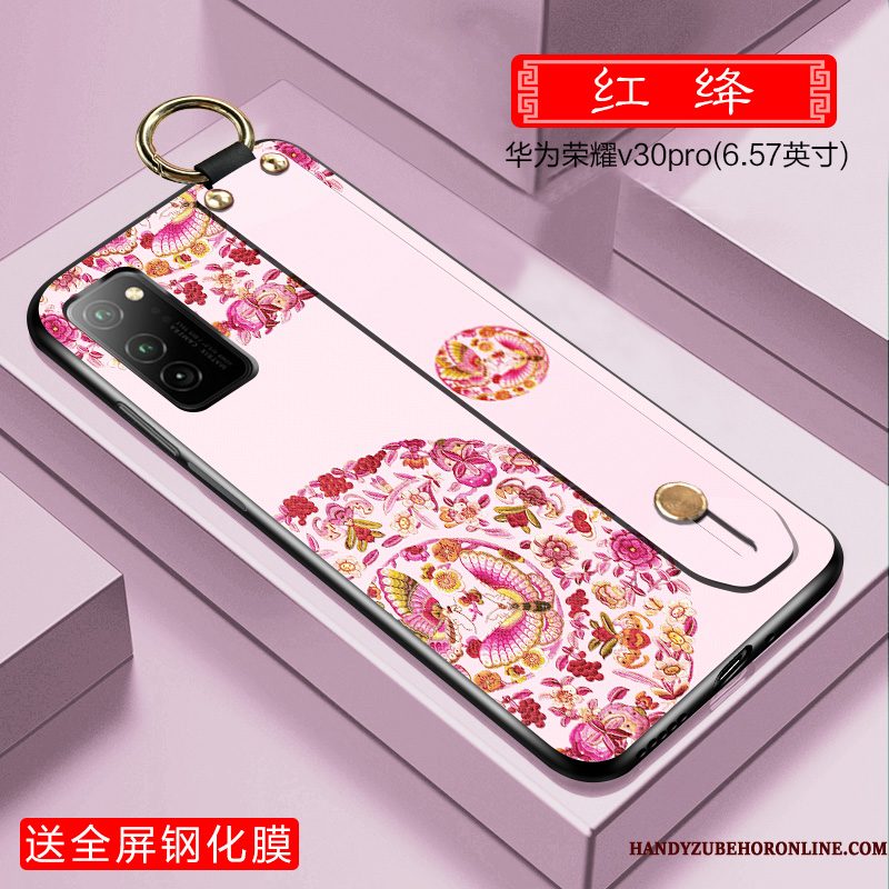 Hoesje Honor View30 Pro Zakken Dun Anti-fall, Hoes Honor View30 Pro Bescherming Telefoon Purper