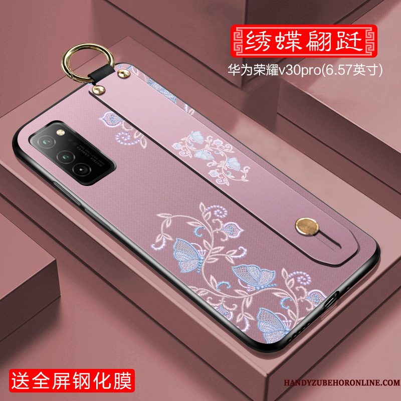 Hoesje Honor View30 Pro Zakken Dun Anti-fall, Hoes Honor View30 Pro Bescherming Telefoon Purper