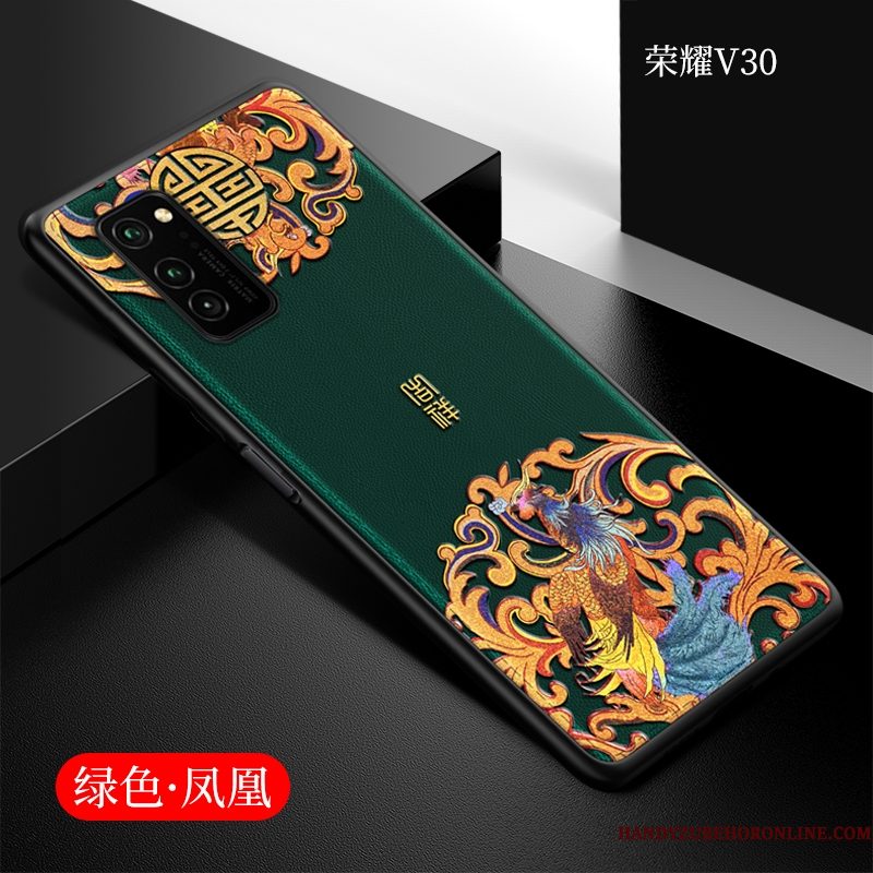 Hoesje Honor View30 Zacht Telefoon Anti-fall, Hoes Honor View30 Siliconen Chinese Stijl Zwart